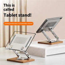 Load image into Gallery viewer, J27 Desktop Foldable Rotating Wooden Base Tablets Laptops Metal Cooling Holder, J27
