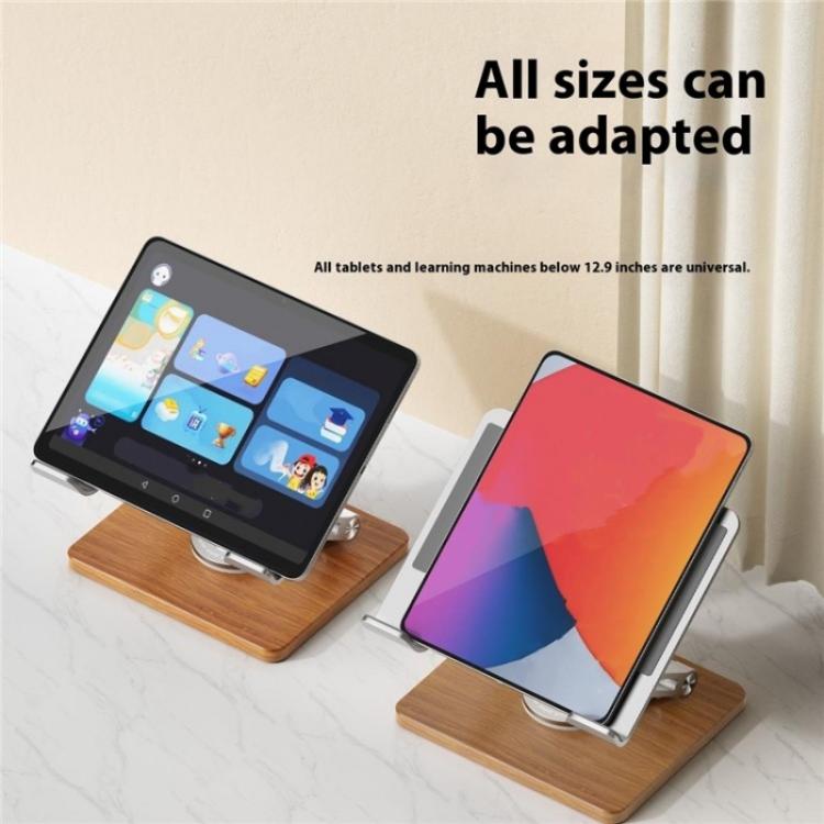 J27 Desktop Foldable Rotating Wooden Base Tablets Laptops Metal Cooling Holder, J27