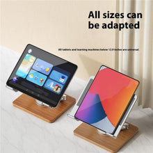 Load image into Gallery viewer, J27 Desktop Foldable Rotating Wooden Base Tablets Laptops Metal Cooling Holder, J27