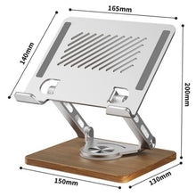 Load image into Gallery viewer, J27 Desktop Foldable Rotating Wooden Base Tablets Laptops Metal Cooling Holder, J27