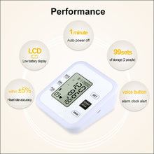 Load image into Gallery viewer, RZ205 Blood Pressures Automatic Digital Upper Arm Heart Beat Rate Pulse Monitor Meter Tonometer Medical Equipment Sphygmomanometer