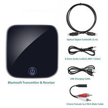 Load image into Gallery viewer, 2 in 1 Fiber Optic Bluetooth 5.0 Audio Receiver/Transmitter, black