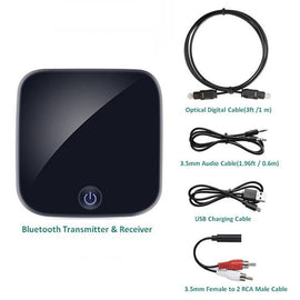 2 in 1 Fiber Optic Bluetooth 5.0 Audio Receiver/Transmitter, black
