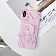 Load image into Gallery viewer, Marble Folding Bracket Anti-drop TPU for iPhone XS MAX Mobile Phone Protection Back Cover, For iPhone XS Max