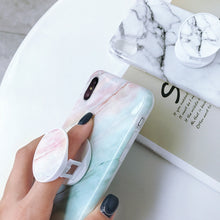 Load image into Gallery viewer, Marble Folding Bracket Anti-drop TPU for iPhone XS MAX Mobile Phone Protection Back Cover, For iPhone XS Max