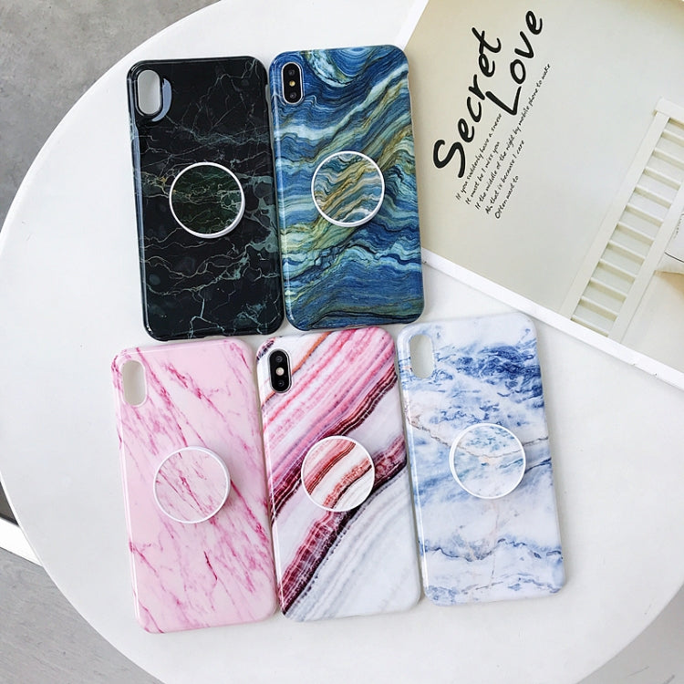 Marble Folding Bracket Anti-drop TPU for iPhone XS MAX Mobile Phone Protection Back Cover, For iPhone XS Max