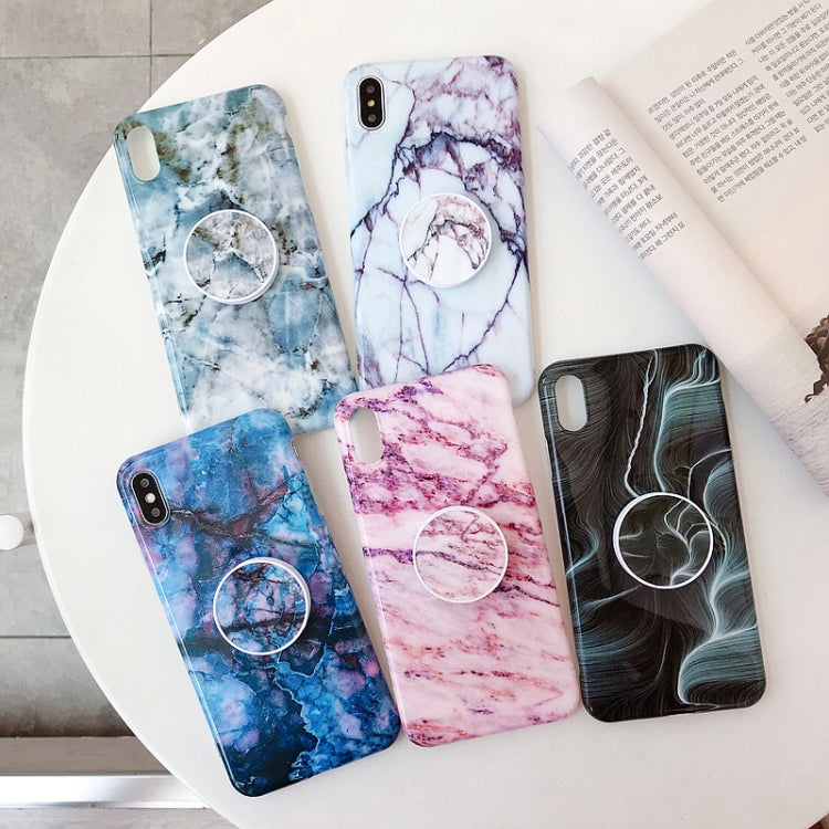 Marble Folding Bracket Anti-drop TPU for iPhone XS MAX Mobile Phone Protection Back Cover, For iPhone XS Max