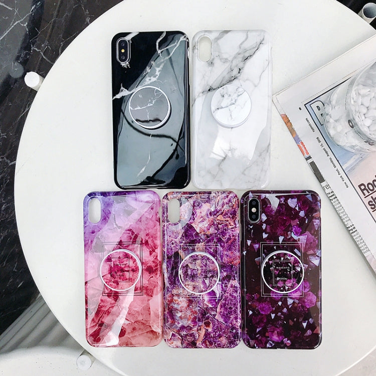 Marble Folding Bracket Anti-drop TPU for iPhone XS MAX Mobile Phone Protection Back Cover, For iPhone XS Max
