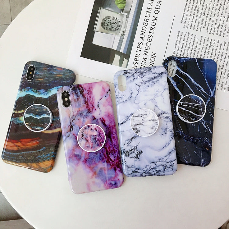Marble Folding Bracket Anti-drop TPU for iPhone XS MAX Mobile Phone Protection Back Cover, For iPhone XS Max