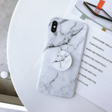 Load image into Gallery viewer, Marble Folding Bracket Anti-drop TPU for iPhone XS MAX Mobile Phone Protection Back Cover, For iPhone XS Max