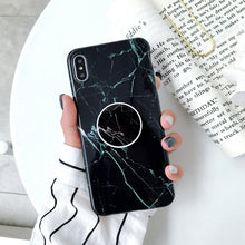 Load image into Gallery viewer, Marble Folding Bracket Anti-drop TPU for iPhone XS MAX Mobile Phone Protection Back Cover, For iPhone XS Max