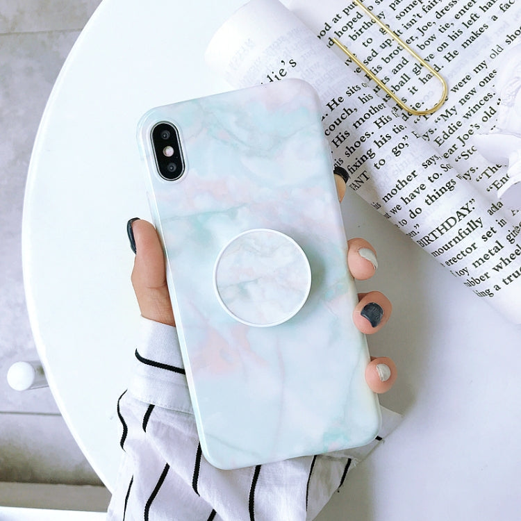 Marble Folding Bracket Anti-drop TPU for iPhone XS MAX Mobile Phone Protection Back Cover, For iPhone XS Max