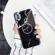 Load image into Gallery viewer, Marble Folding Bracket Anti-drop TPU for iPhone XS MAX Mobile Phone Protection Back Cover, For iPhone XS Max