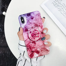 Load image into Gallery viewer, Marble Folding Bracket Anti-drop TPU for iPhone XS MAX Mobile Phone Protection Back Cover, For iPhone XS Max