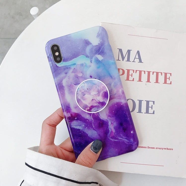 Marble Folding Bracket Anti-drop TPU for iPhone XS MAX Mobile Phone Protection Back Cover, For iPhone XS Max
