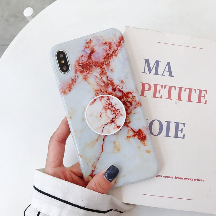 Marble Folding Bracket Anti-drop TPU for iPhone XS MAX Mobile Phone Protection Back Cover, For iPhone XS Max