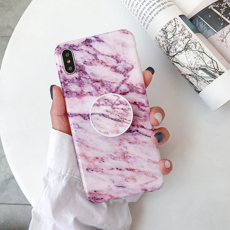 Marble Folding Bracket Anti-drop TPU for iPhone XS MAX Mobile Phone Protection Back Cover, For iPhone XS Max