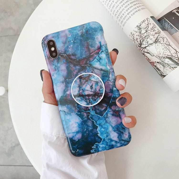 Marble Folding Bracket Anti-drop TPU for iPhone XS MAX Mobile Phone Protection Back Cover, For iPhone XS Max