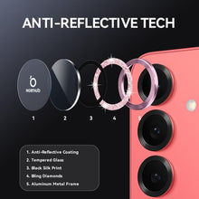 Load image into Gallery viewer, NORTHJO 1 Set Camera Lens Protector Glitter Metal Ring Film, For Samsung Galaxy S25+ 5G, For Samsung Galaxy S25 Ultra 5G, For Samsung Galaxy A36 5G / A56 5G
