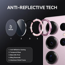 Load image into Gallery viewer, NORTHJO 1 Set Camera Lens Protector Glitter Metal Ring Film, For Samsung Galaxy S25 Ultra 5G, For Samsung Galaxy A36 5G / A56 5G