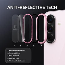 Load image into Gallery viewer, NORTHJO 1 Set Camera Lens Protector Glitter Metal Ring Film, For Samsung Galaxy A36 5G / A56 5G
