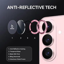 Load image into Gallery viewer, NORTHJO 1 Set Camera Lens Protector Glitter Metal Ring Film, For Samsung Galaxy S26+ 5G, For Samsung Galaxy S26 Ultra 5G, For Samsung Galaxy S26 5G, For Samsung Galaxy S25 Edge 5G, For Samsung Galaxy A26 5G, For Samsung Galaxy S25 5G