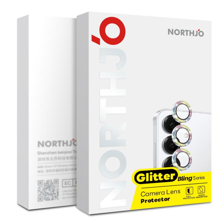 NORTHJO 1 Set Camera Lens Protector Glitter Metal Ring Film, For Galaxy Z Flip7 5G, For Samsung Galaxy S25 Edge 5G, For Samsung Galaxy A26 5G, For Samsung Galaxy S25 5G, For Samsung Galaxy S25+ 5G, For Samsung Galaxy S25 Ultra 5G