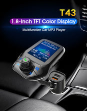 Load image into Gallery viewer, T43 Car Bluetooth Mp3 Multi-function Large Color Screen QC3.0 Bluetooth Car Charge Lossless Car Bluetooth Player, T43