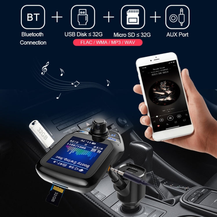 T43 Car Bluetooth Mp3 Multi-function Large Color Screen QC3.0 Bluetooth Car Charge Lossless Car Bluetooth Player, T43