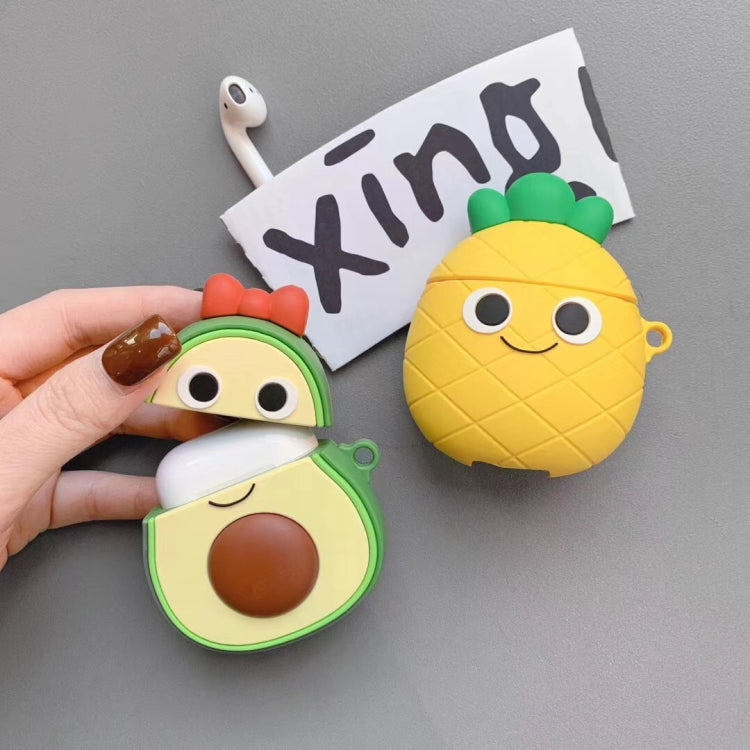 For Apple AirPods 1/2 Generation Universal Couple Avocado And Pineapple Bluetooth Headphone Protective Case, Avocado