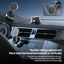Load image into Gallery viewer, K3 With Colorful Light Rotating Magnetic Car Wireless Charging Vacuum Sucker Phone Stand, K3