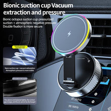 Load image into Gallery viewer, K3 With Colorful Light Rotating Magnetic Car Wireless Charging Vacuum Sucker Phone Stand, K3