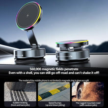 Load image into Gallery viewer, K3 With Colorful Light Rotating Magnetic Car Wireless Charging Vacuum Sucker Phone Stand, K3