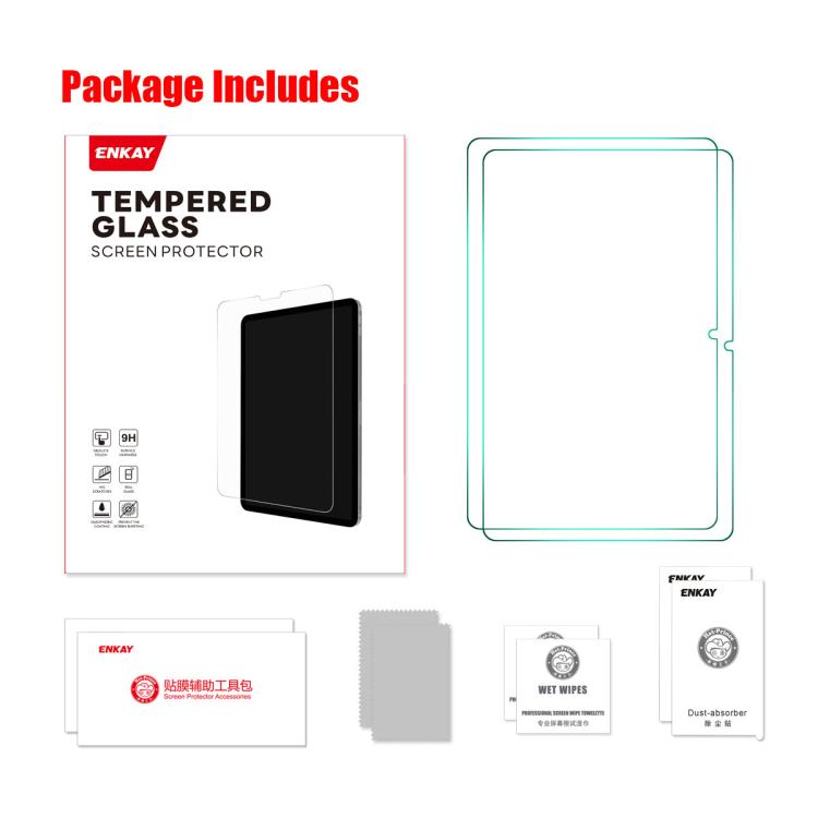 2pcs ENKAY Hat-Prince 0.33mm Explosion-proof Tempered Glass Film, For OPPO Pad SE 11.0