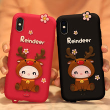 Load image into Gallery viewer, Lovely Reindeer Full Package Anti Falling Silicone Sleeve for iPhone X, For iPhone X