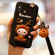 Load image into Gallery viewer, Lovely Reindeer Full Package Anti Falling Silicone Sleeve for iPhone X, For iPhone X