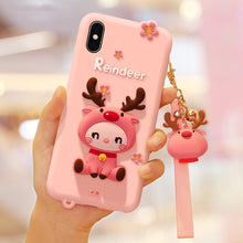 Load image into Gallery viewer, Lovely Reindeer Full Package Anti Falling Silicone Sleeve for iPhone X, For iPhone X