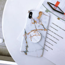 Load image into Gallery viewer, Glossy Marble Folding Bracket Anti-drop TPU Case for iPhone X / XS, Z30, Z6, Z7, Z23, Z16, Z4, Z31, Z29, Z1, Z26, Z9, Z3, Z2, Z27, Z32, Z11, Z12, Z10, Z28, Z20, Z25, Z15, Z22, Z14, Z8, Z19, Z17, Z18, Z5, Z24, Z21, Z13