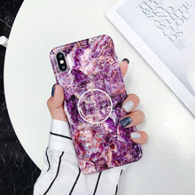 Load image into Gallery viewer, Glossy Marble Folding Bracket Anti-drop TPU Case for iPhone XR, Z30, Z6, Z7, Z23, Z16, Z4, Z31, Z29, Z1, Z26, Z9, Z3, Z2, Z27, Z32, Z11, Z12, Z10, Z28, Z20, Z25, Z15, Z22, Z14, Z8, Z19, Z17, Z18, Z5, Z24, Z21, Z13