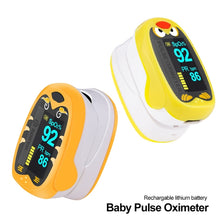 Load image into Gallery viewer, Pediatric Finger Pulse Oximeter Neonatal Blood Oxygen Children Kids Rechargeable USB Saturation Infant Oximetro Pediatrico, yellow, Orange