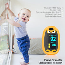 Load image into Gallery viewer, Pediatric Finger Pulse Oximeter Neonatal Blood Oxygen Children Kids Rechargeable USB Saturation Infant Oximetro Pediatrico, yellow, Orange