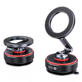 X66 720-Degree Triple-Axis Rotation Folding Magnetic Car Vacuum Suction Cup Phone Holder, X66 (Black)