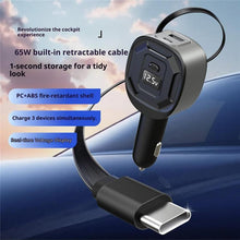 Load image into Gallery viewer, GE10 PD 65W Fast Charging Adapter Voltage Display Car Charger with Retractable Cable, GE10