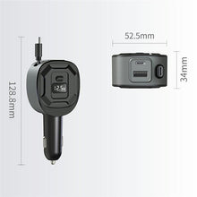 Load image into Gallery viewer, GE10 PD 65W Fast Charging Adapter Voltage Display Car Charger with Retractable Cable, GE10