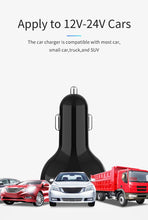 Load image into Gallery viewer, C02 Car Power Adapter in-car Phone Charger Type-C Fast Charger QC3.0 Dual USB Ports DC5V 2.4A 12V 24V Cigarette Lighter Power Supply, C02