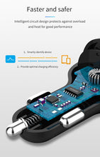 Load image into Gallery viewer, C02 Car Power Adapter in-car Phone Charger Type-C Fast Charger QC3.0 Dual USB Ports DC5V 2.4A 12V 24V Cigarette Lighter Power Supply, C02