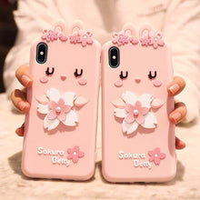 Load image into Gallery viewer, Cherry Blossoms Style Full Package Anti Falling Silicone Sleeve for iPhone X / XS