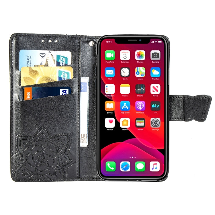 Butterfly Love Flowers Embossing Horizontal Flip Leather Case For  iPhone XI（2019）with Holder & Card Slots & Wallet & Lanyard, For iPhone 11 Pro