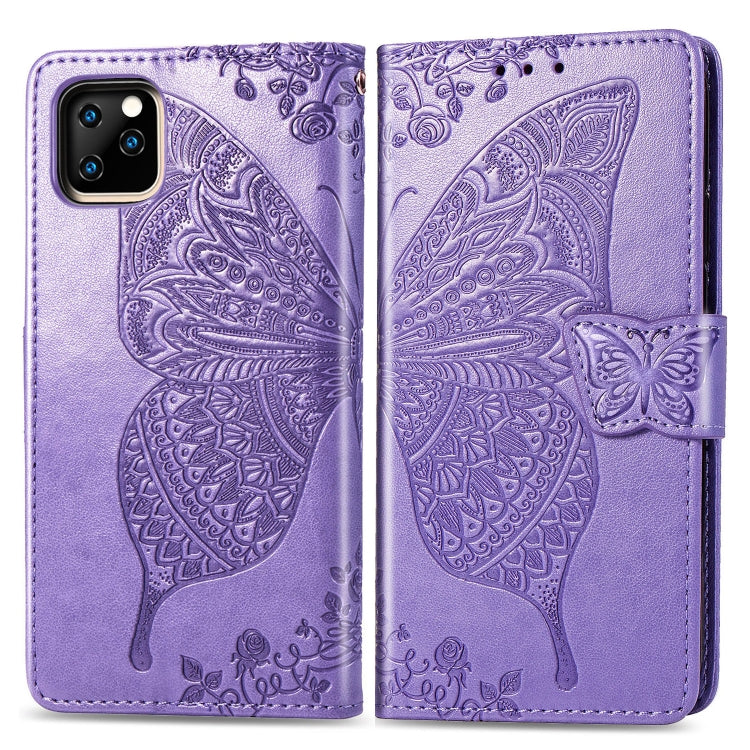 Butterfly Love Flowers Embossing Horizontal Flip Leather Case For  iPhone XI（2019）with Holder & Card Slots & Wallet & Lanyard, For iPhone 11 Pro