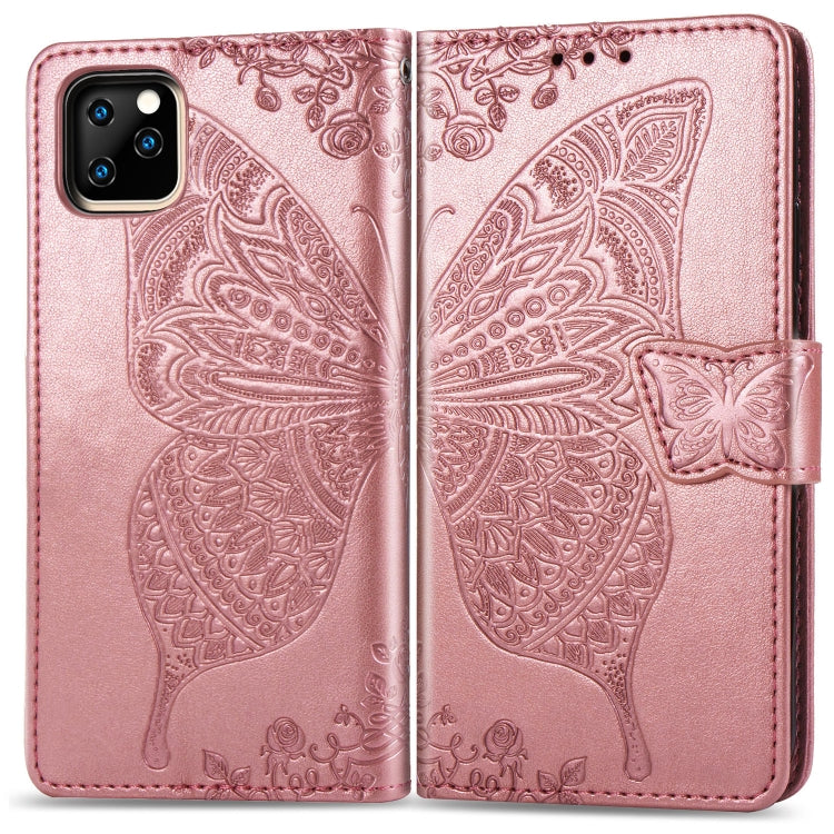 Butterfly Love Flowers Embossing Horizontal Flip Leather Case For  iPhone XI（2019）with Holder & Card Slots & Wallet & Lanyard, For iPhone 11 Pro